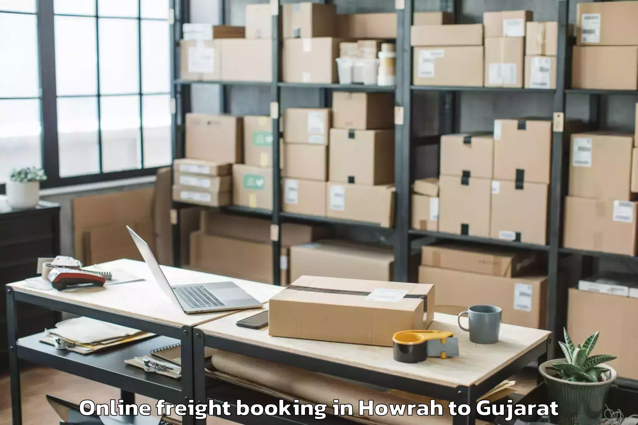 Affordable Howrah to Dohad Online Freight Booking